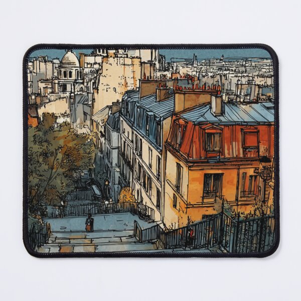 Item preview, Montmartre Rooftops – Paris Skyline Illustration designed and sold by mliotard.
