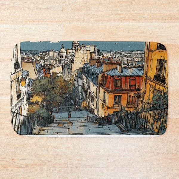 Item preview, Montmartre Rooftops – Paris Skyline Illustration designed and sold by mliotard.