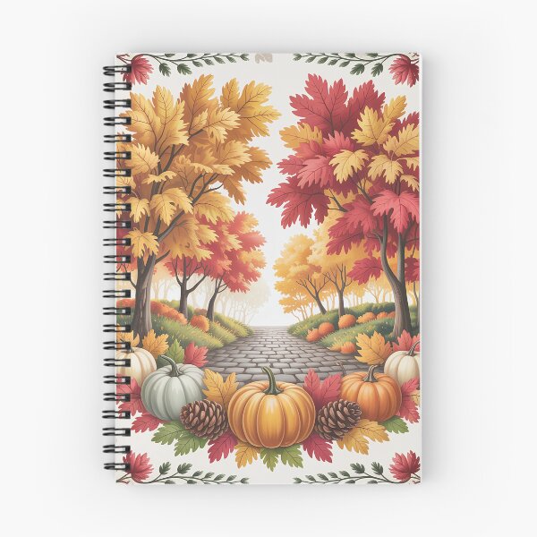 Item preview, Autumn Path with Pumpkins and Leaves designed and sold by SoftStyleStudio ⭐⭐⭐.