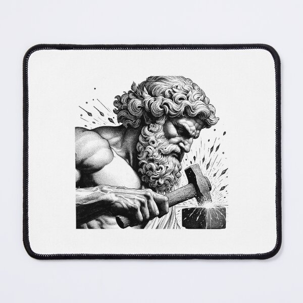 Item preview, Hephaestus, God of the Forge - A Classical Blacksmith Portrait designed and sold by NTGUILTY.