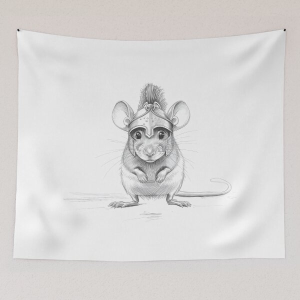 Item preview, Gladiator Rat Sketch – Warrior Mouse Helmet Drawing designed and sold by Art-Design-EM.