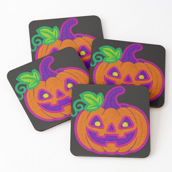 Aperçu de l'œuvre Citrouille d'Halloween brodée colorée – Joli motif Jack O'Lantern créée et vendue par ArtSpark Studio.