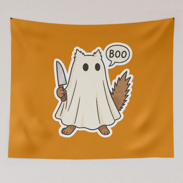 Item preview, GHOST CAT FUNNY HALLOWEEN DESIGN designed and sold by Meandmyshop.