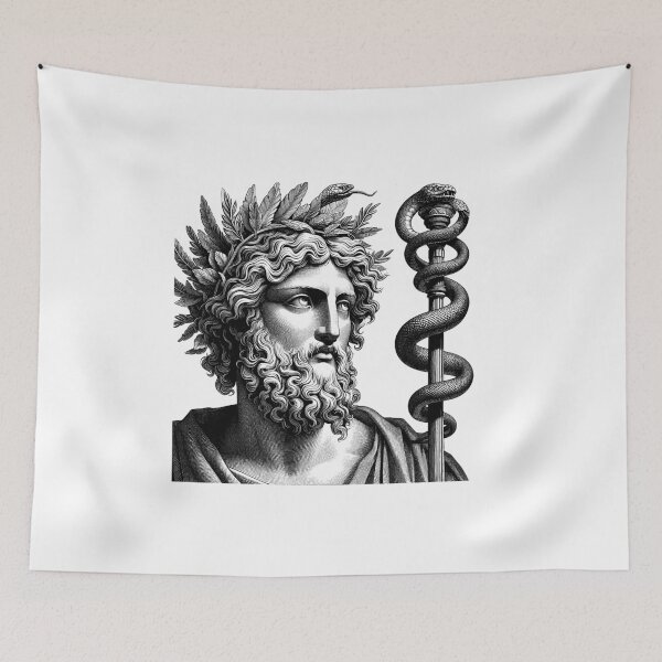 Item preview, Asclepius, God of Medicine & Healing - A Classical Portrait designed and sold by NTGUILTY.