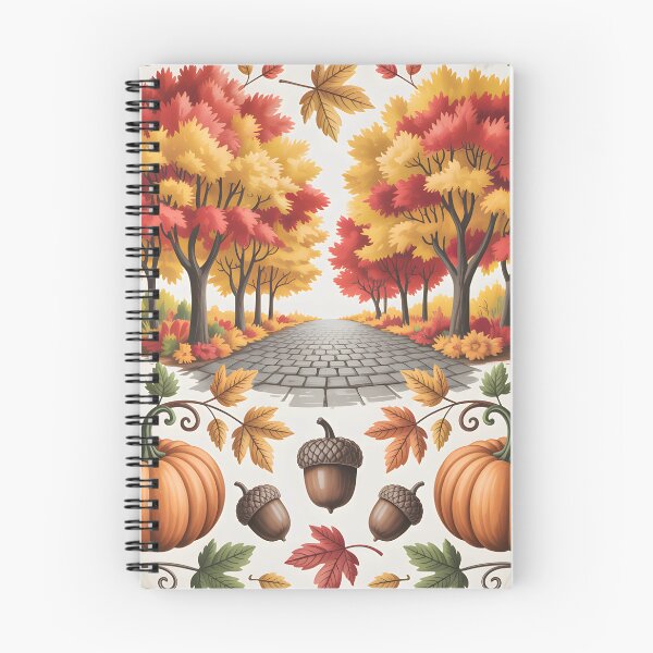Item preview, Golden Autumn Path with Pumpkins and Acorns designed and sold by SoftStyleStudio ⭐⭐⭐.