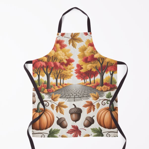 Item preview, Golden Autumn Path with Pumpkins and Acorns designed and sold by SoftStyleStudio ⭐⭐⭐.
