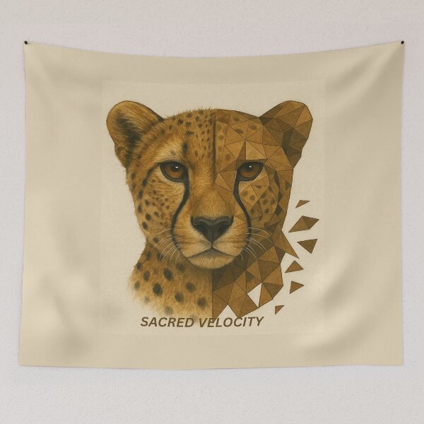Item preview, Sacred Stillness – Geometric Cheetah Art designed and sold by GeoWild Designs.