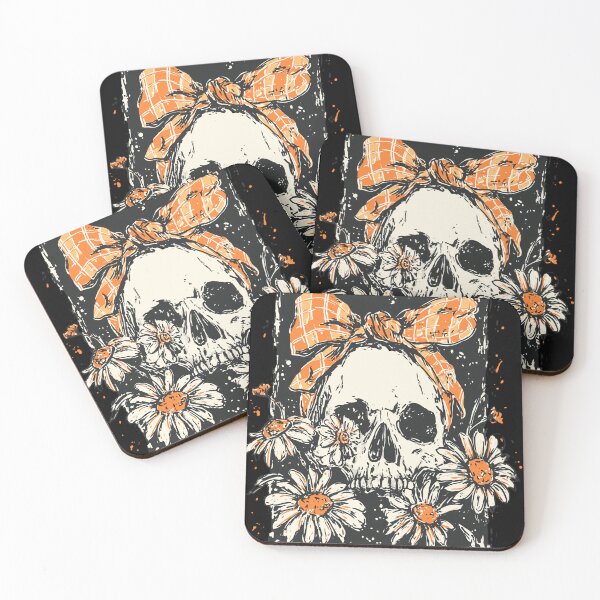 Item preview, Vintage Skull with Flowers Distressed Retro Halloween Gothic designed and sold by JessArty ⭐⭐⭐⭐⭐.