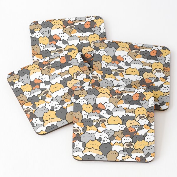 Item preview, Cute Cartoon Cat Collage – Happy Round-Faced Cats designed and sold by darkskinbender.