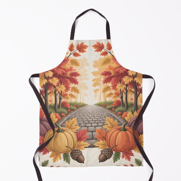 Item preview, Autumn Pumpkin Pathway with Golden Leaves designed and sold by SoftStyleStudio ⭐⭐⭐.
