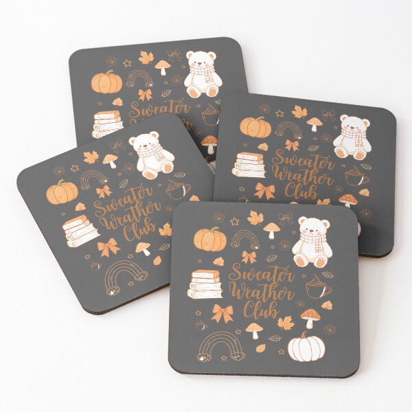 Item preview, Sweater Weather Club – Cosy Autumn Bear, Pumpkin & Coffee Collage designed and sold by twilightprints.