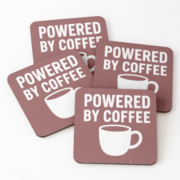 Item preview, Powered by Coffee – Funny Caffeine Lover T-Shirt designed and sold by Long Family Gifts.