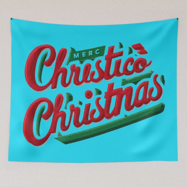 Item preview, Retro Christmas Typography – Vintage Holiday Design designed and sold by AlexLineArt.