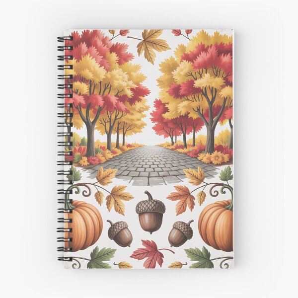 Item preview, Golden Autumn Path with Pumpkins and Acorns designed and sold by SoftStyleStudio ⭐⭐⭐.