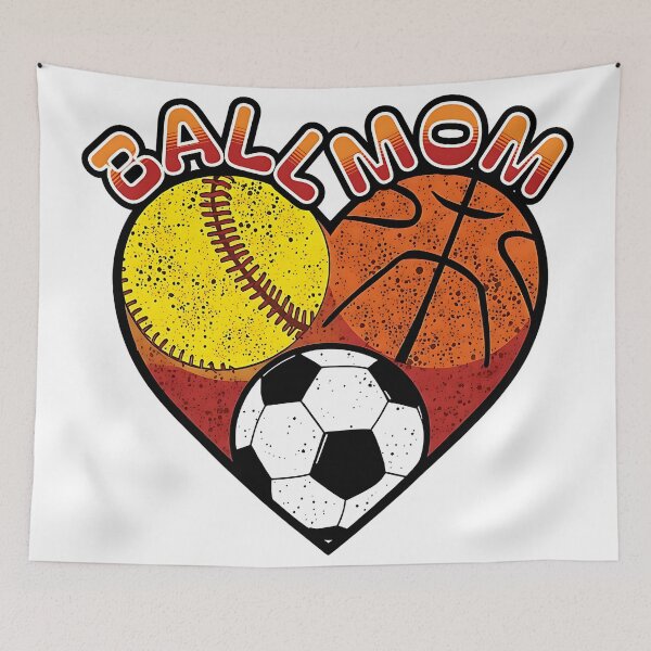 Item preview, Ball Mom Heart Design Softball Basketball Soccer Sports designed and sold by ArtDesignTp.