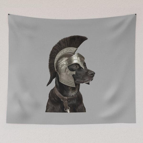 Item preview, Gladiator Dog Helmet – Brave Warrior Pup Illustration designed and sold by Art-Design-EM.