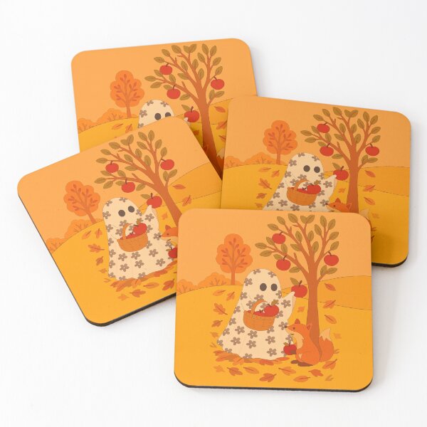 Item preview, Autumn Ghost and Fox Apple Picking designed and sold by wanderbloomm.