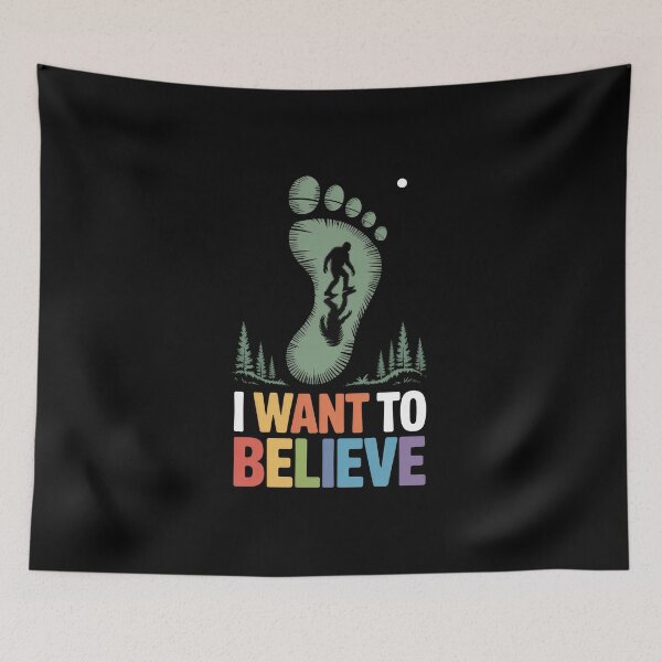 Item preview, I Want To Believe – Bigfoot Footprint Silhouette designed and sold by Enea Kelo.