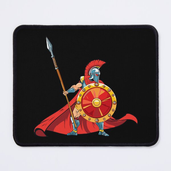 Item preview, Powerful ancient warrior holding spear and shield ready for battle, Spartan or Trojan warrior with helmet and spear, Ancient Greek Hoplite muscular Warrior designed and sold by Danler.