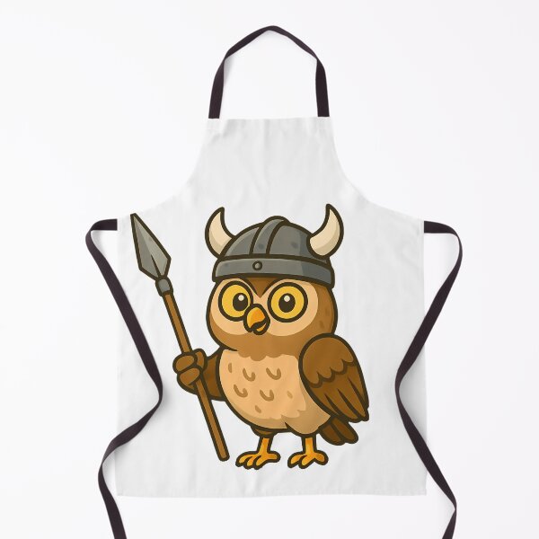 Item preview, Cartoon Viking Owl | Funny Wise Norse Warrior with Spear designed and sold by NorseDrip.