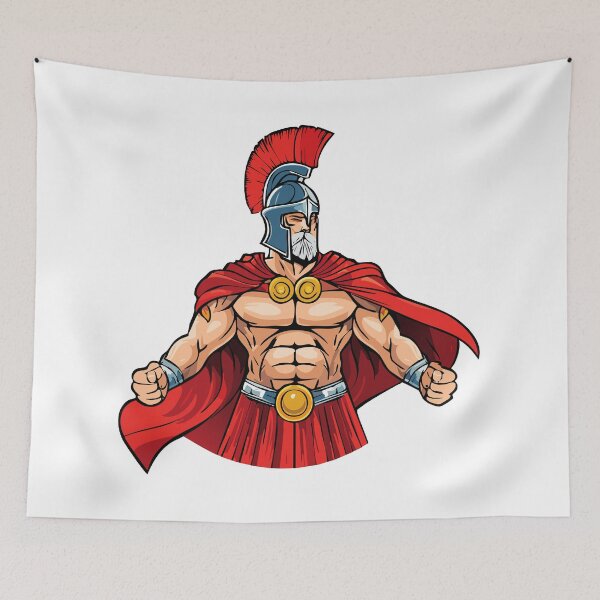 Item preview, Powerful ancient old warrior ready for battle, Spartan or Trojan warrior with helmet, Ancient Greek muscular Warrior, designed and sold by Danler.