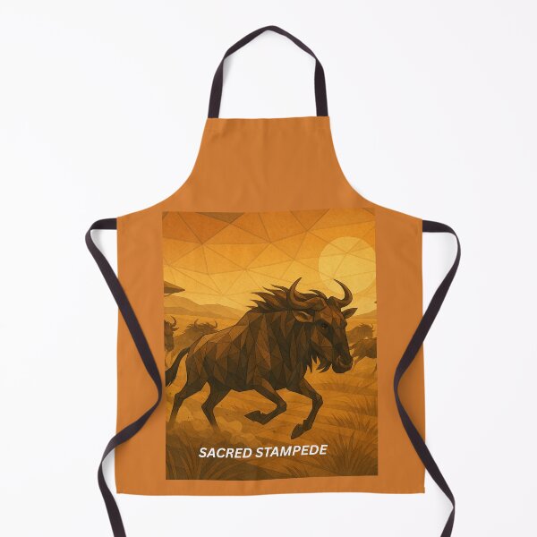 Item preview, Sacred Stampede – Geometric Wildebeest Migration designed and sold by GeoWild Designs.