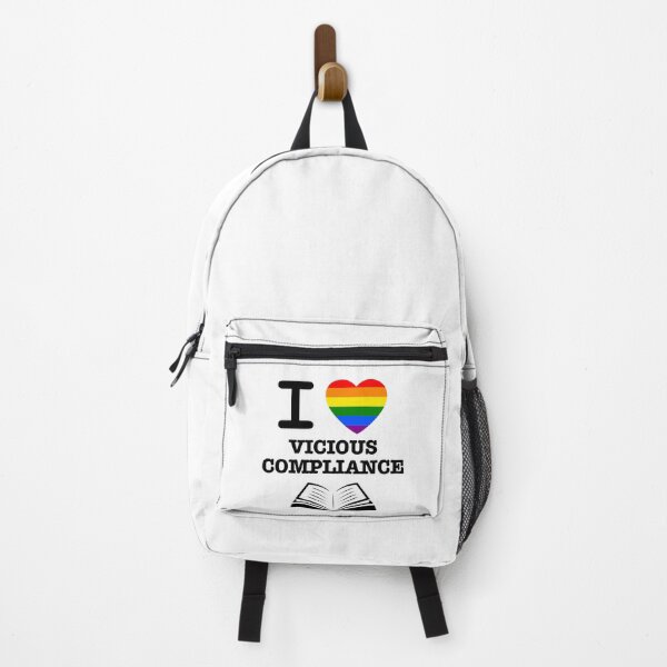 Item preview, I Love Vicious Compliance - Rainbow Heart - Black Writing designed and sold by LavenderLibraryPress.
