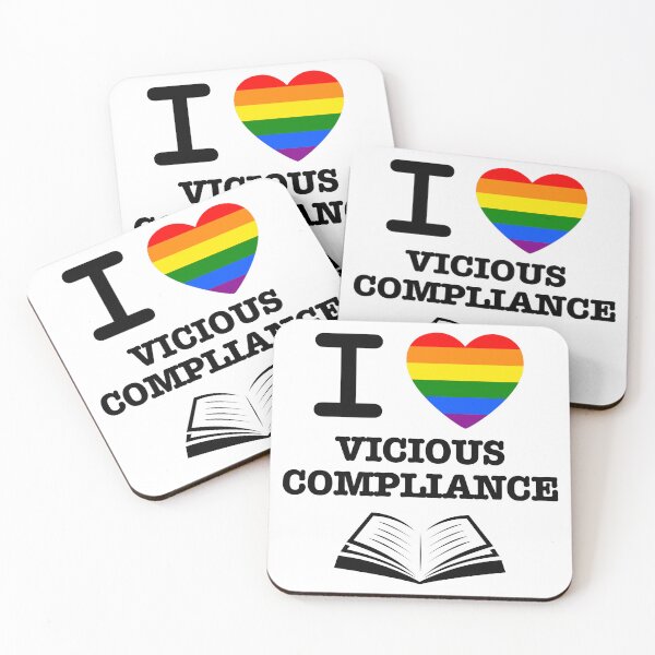 Item preview, I Love Vicious Compliance - Rainbow Heart - Black Writing designed and sold by LavenderLibraryPress.