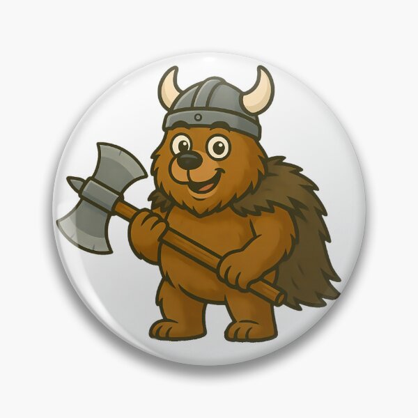 Item preview, Cartoon Viking Bear | Strong Funny Norse Warrior with Axe designed and sold by NorseDrip.