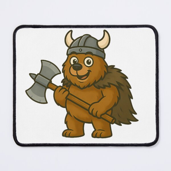 Item preview, Cartoon Viking Bear | Strong Funny Norse Warrior with Axe designed and sold by NorseDrip.