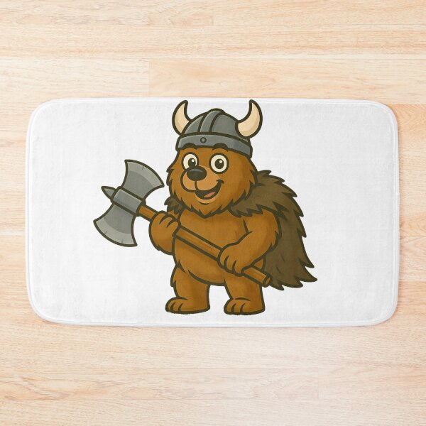 Item preview, Cartoon Viking Bear | Strong Funny Norse Warrior with Axe designed and sold by NorseDrip.