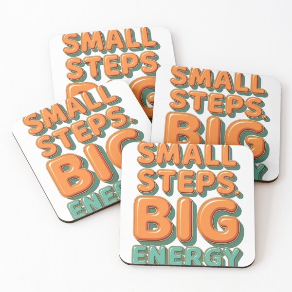 Item preview, Small Steps Big Energy Motivation Quote Retro Typography Design designed and sold by ZYNORAworld.