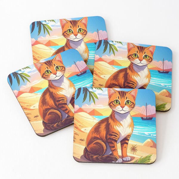 Item preview, Cat in Egypt at the Beach designed and sold by Sharon Schwalbe.