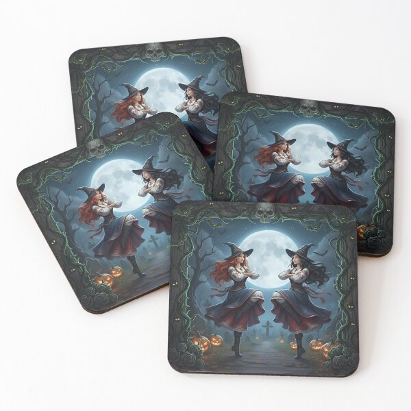 Item preview, Dancing witches on cemetery at Halloween designed and sold by Perloth.