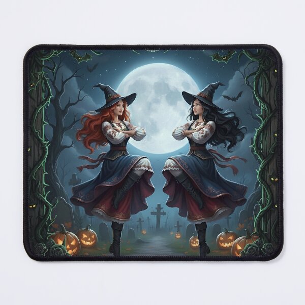 Item preview, Dancing witches on cemetery at Halloween designed and sold by Perloth.