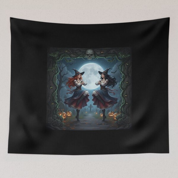 Item preview, Dancing witches on cemetery at Halloween designed and sold by Perloth.