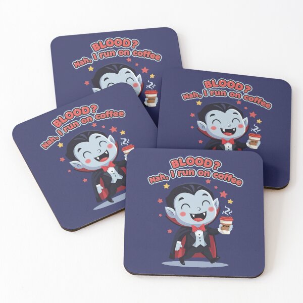 Item preview, Blood? Nah, I Run on Coffee – Funny Vampire designed and sold by Tiny-roar-studio.