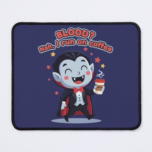 Item preview, Blood? Nah, I Run on Coffee – Funny Vampire designed and sold by Tiny-roar-studio.