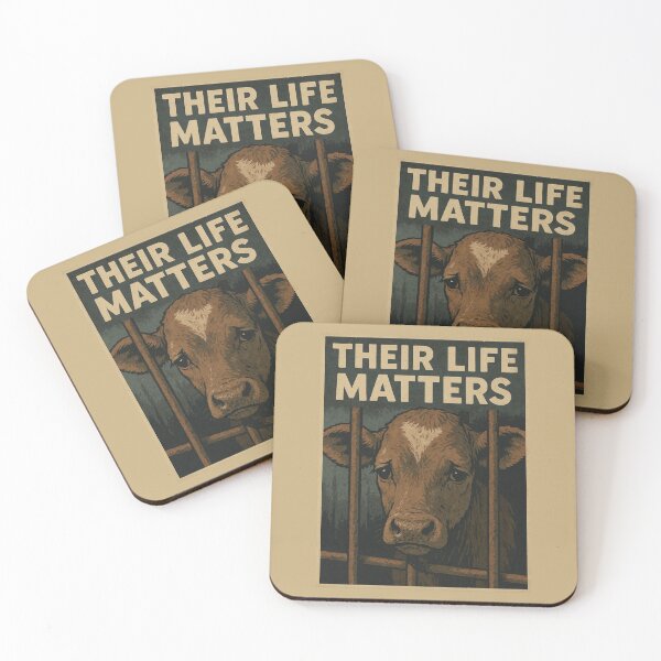Item preview, Their Life Matters Vegan Stop Animal Cruelty Cows Factory Farming Animal Suffering Veganism designed and sold by Annika Shurafa.