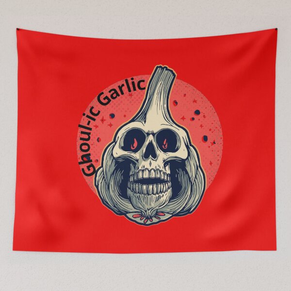 Item preview, Ghoul-ic Garlic – Spooky Haunted Garlic Halloween Design designed and sold by dotitoko.