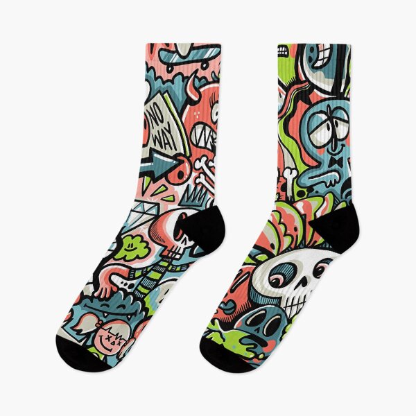 Item preview, Colorful Cartoon Collage with Skulls & Quirky Doodles designed and sold by darkskinbender.