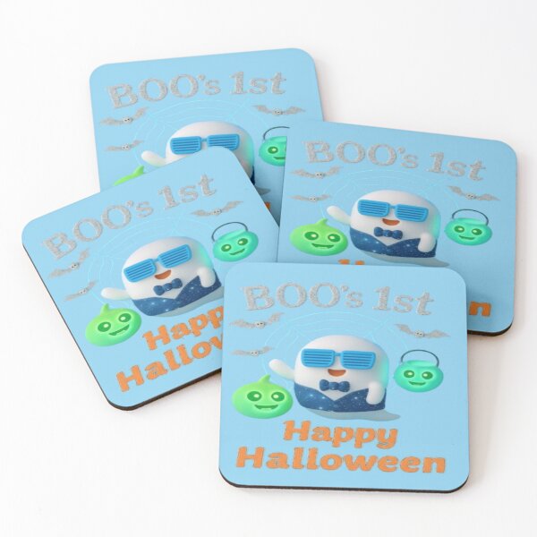 Item preview, BOO’s 1st Happy Halloween – Cool Ghost Boy with Blue Shades and Pumpkin Patch designed and sold by "TXSiSsY's TRIUMPH BY GRACE".