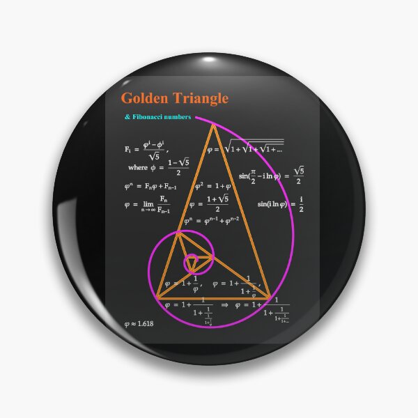 Item preview, Golden Triangle & Fibonacci Numbers - Night designed and sold by brainyideasai.