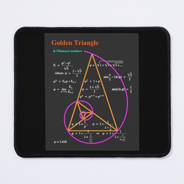 Item preview, Golden Triangle & Fibonacci Numbers - Night designed and sold by brainyideasai.
