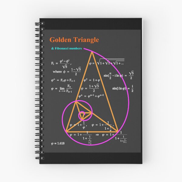 Item preview, Golden Triangle & Fibonacci Numbers - Night designed and sold by brainyideasai.
