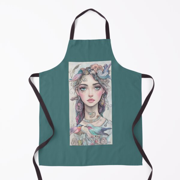 Item preview, Enchanted Bird Woman Portrait Art designed and sold by Gelsomina Corradi583.