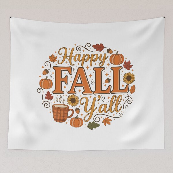 Item preview, Happy Fall Y’all – Cute Autumn Pumpkins & Leaves designed and sold by Charaff.