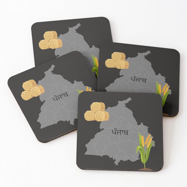 Item preview, Punjab Map Design with Crop Artwork designed and sold by AkaalPrints.