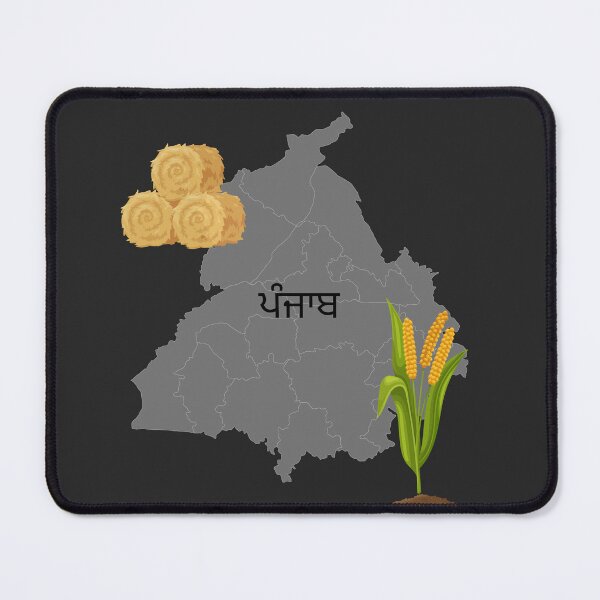Item preview, Punjab Map Design with Crop Artwork designed and sold by AkaalPrints.
