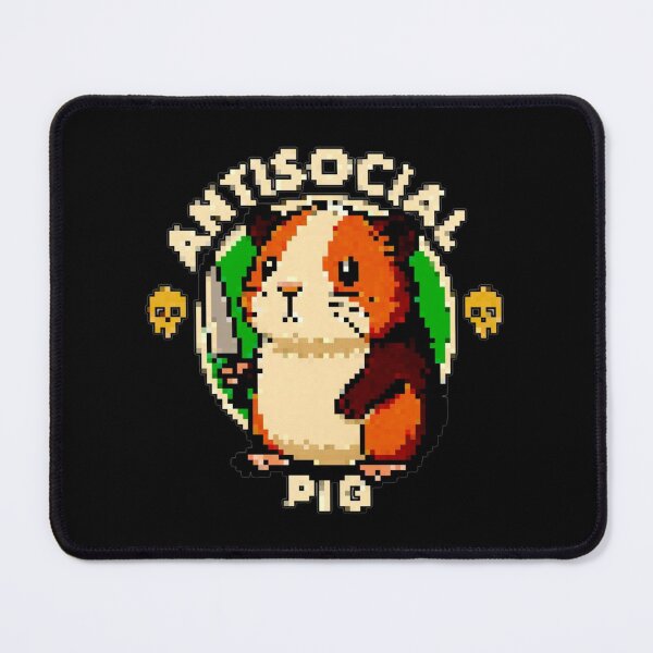 Artikelvorschau, Antisoziales Schwein, quadratisches Messer, Pixel-Meme entworfen und verkauft von ProShoper24®.